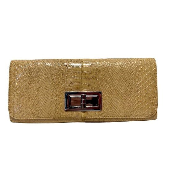 Vintage Lulu Townsend 🐊 Stamped Clutch With Chain Strap - Picture 3 of 5